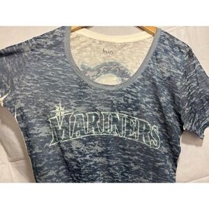 Seattle Mariners Shirt Ladies Burnout Lightweight See Through Alyssa Milano